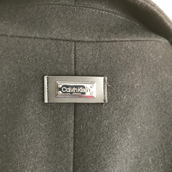 Calvin Klein Women's Wool Blend Black Trench Coat - Picture 5 of 12